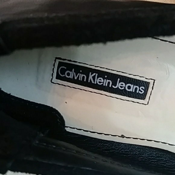 Calvin Klein Jeans black leather moccasins-sz 8 - Picture 6 of 6